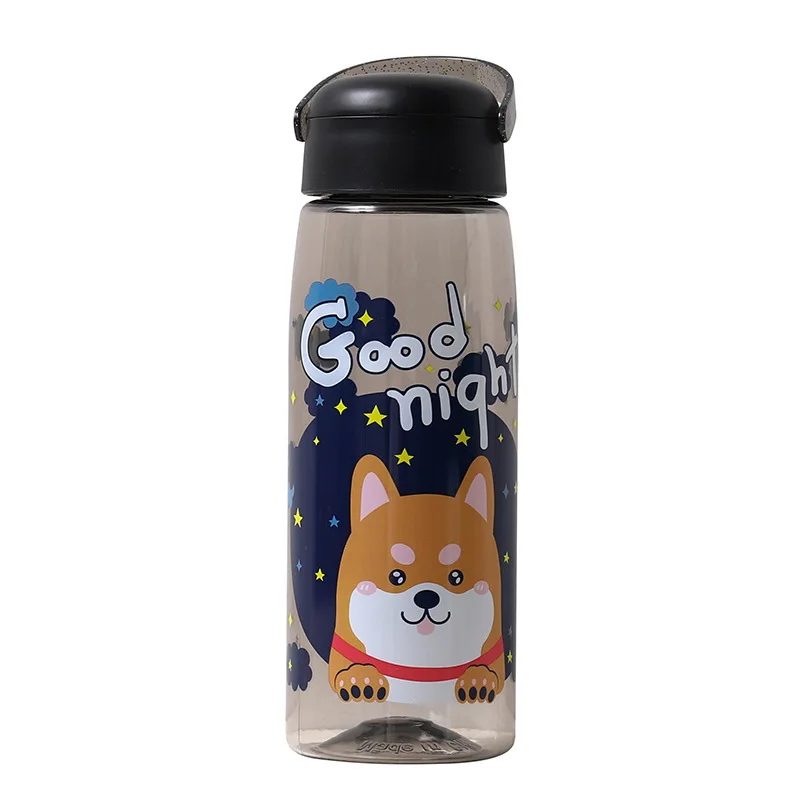 

Portable Plastic Bottle With Rope 500mL Large Capacity Space Wishes Lovely Cartoon Sport Handy Water Cup