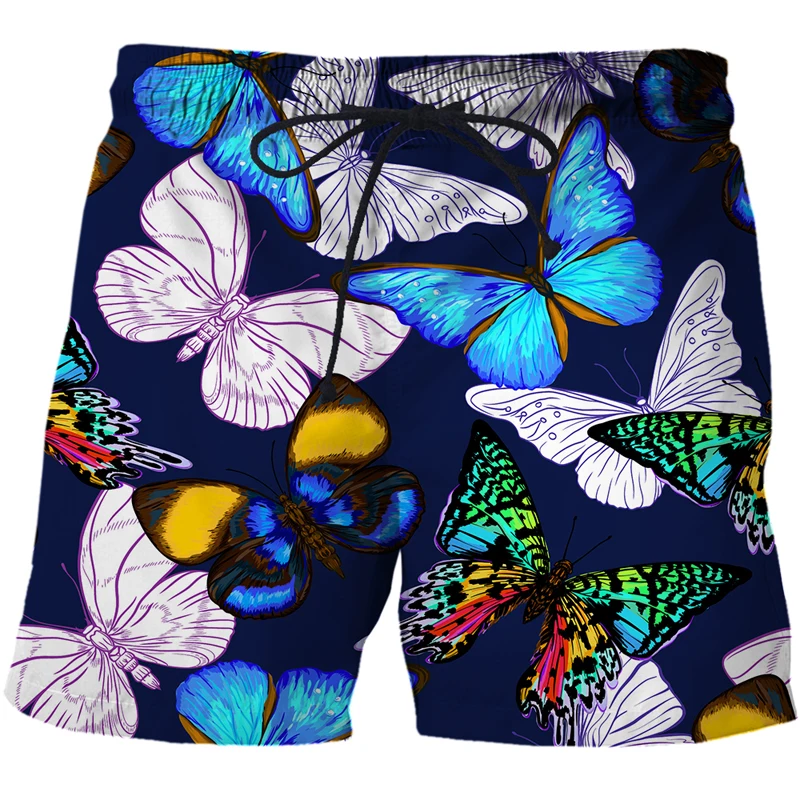 Butterfly pattern 2021 Male Casual 3D Printed Abstract pattern Beach Shorts  Board Shorts Quick Dry Shorts Funny Swimsuit