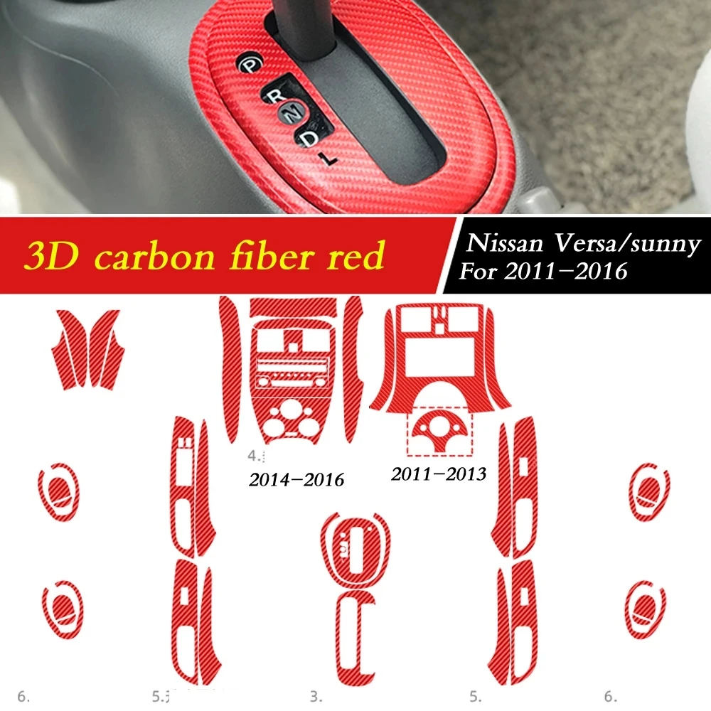 

Car Accessories Neue 5D Carbon Fiber Stickers For Nissan Versa Sunny 2011-2016 Interior Central Control Panel Decoratendle