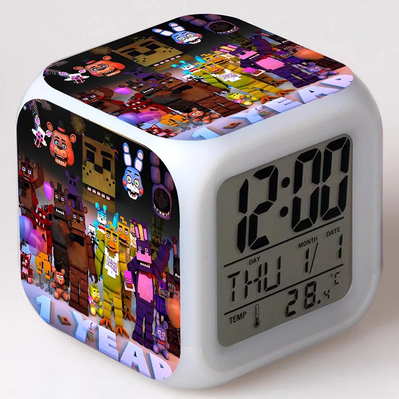 Фигурка из аниме пять ночей у Фредди светодиодный Будильник FNAF светильник для