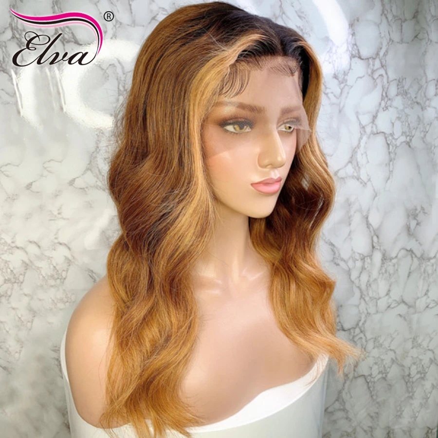 Парики из человеческих волос на сетке спереди 13*6 3T Elva Hair бразильские волосы без