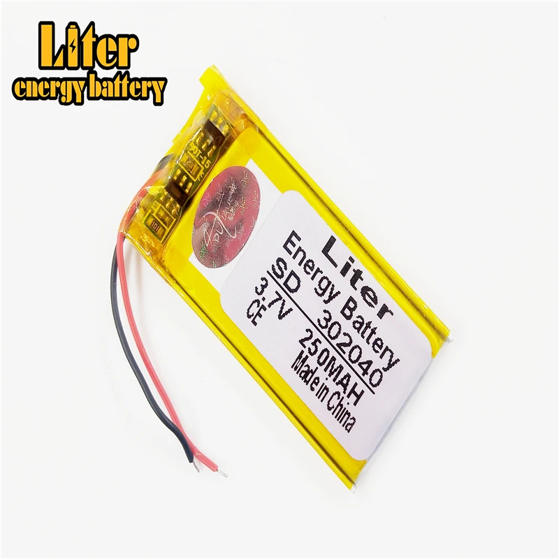 3.7V 250mAh 302040 Lithium Polymer Rechargeable Battery cells For PLUG MP3 MP4 MP5 GPS polymer battery | Электроника