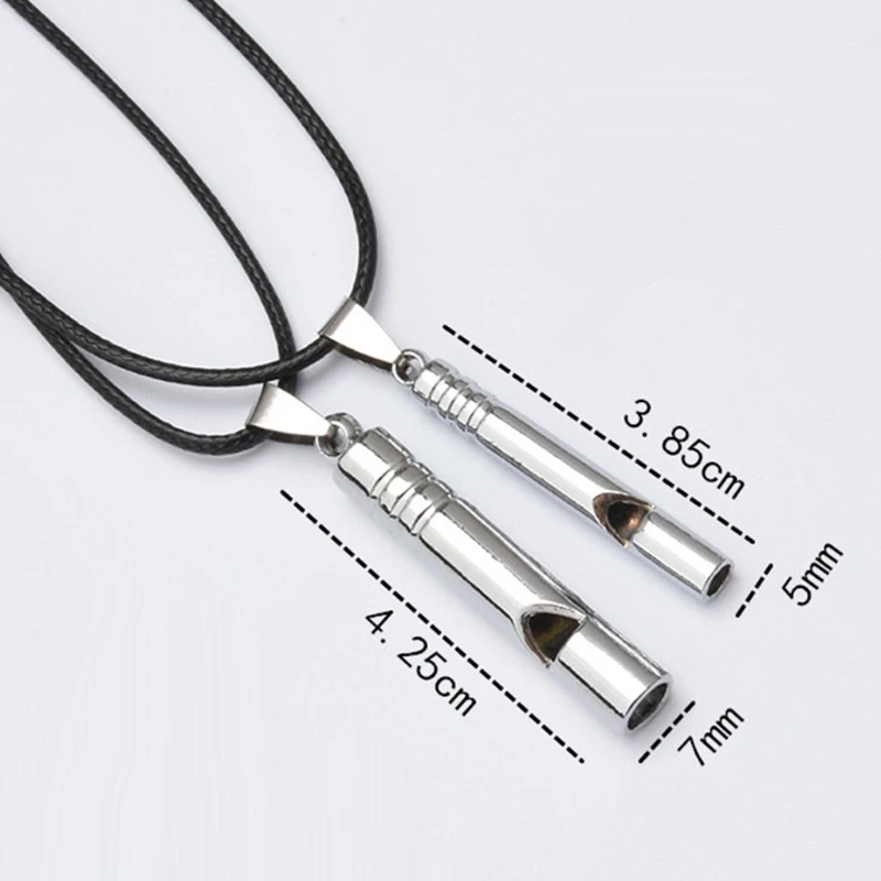 

Titanium Steel Whistle Portable Keychain Necklace Pendants Whistle EDC Keyring for Emergency Survival Outdoor Hiking Camping