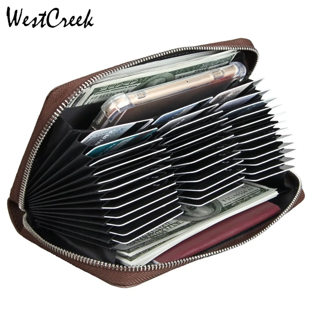 WESTCREEK бренд Винтаж реальные Разделение кожи с функцией блокировки RFID кредитной