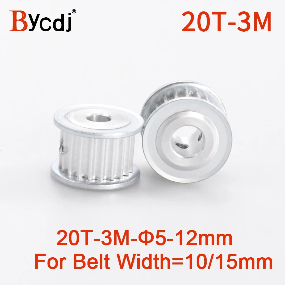 

BYCDJ 20 Teeth HTD 3M Synchronous Timing Pulley AF Bore 5/6/6.35/8/10/12mm for Width 10/15mm 3M belt HTD3M pulley 20T 20Teeth