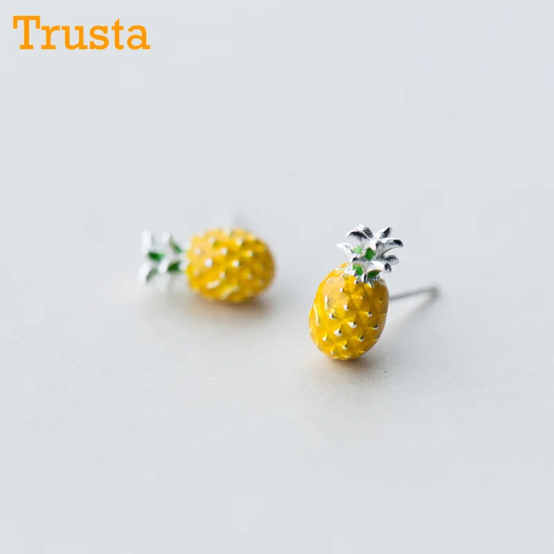 Trusta серьги из стерлингового серебра 925 пробы модные милые крошечные