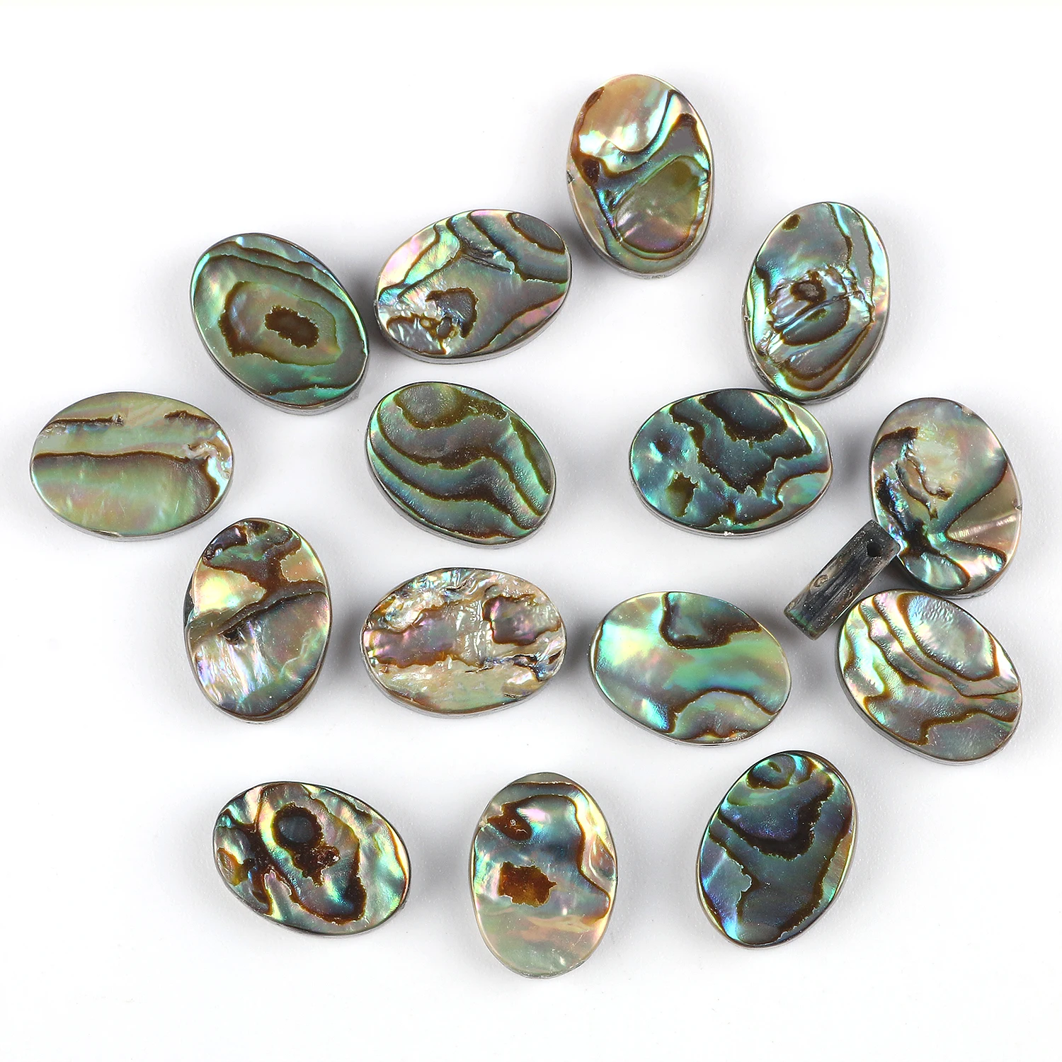 

Natural Oval Shape Abalone Shell Beads 2pcs Multicolor Spacer Beads for Jewelry Making Necklace Bracelet Earring Accessories