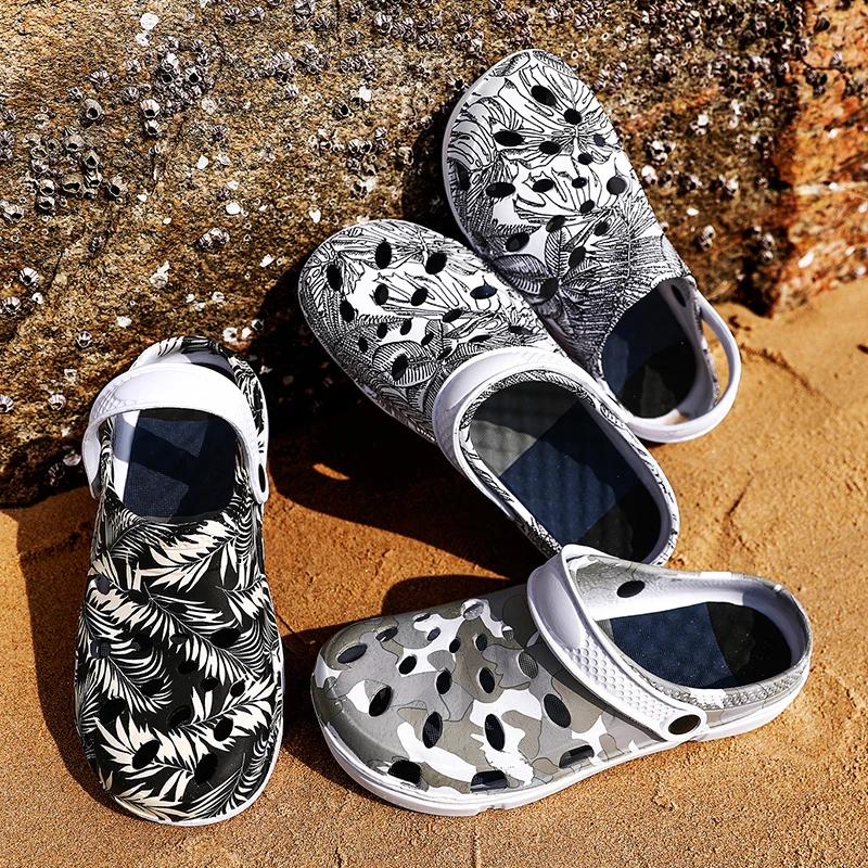 Удобные мужские сандалии Летние пляжные шлепанцы с отверстиями Сверхлегкая