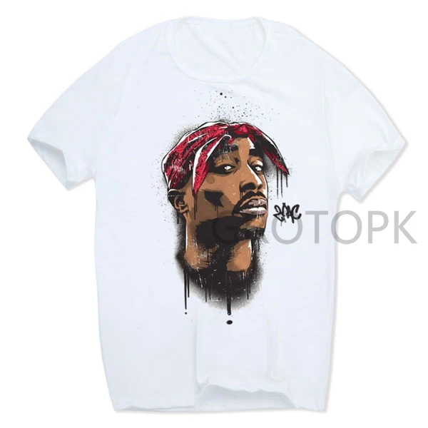 2019 Для мужчин печати Тупак 2pac Футболка короткий рукав с круглым вырезом для