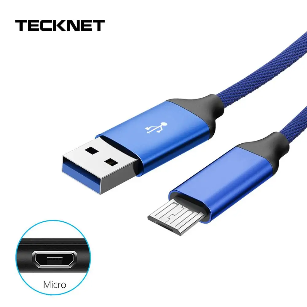 TeckNet синий микро USB кабель Зарядное устройство Быстрая зарядка кабель синхронизации данных для samsung, htc, Motorola, Xiaomi шнур мобильного телефона