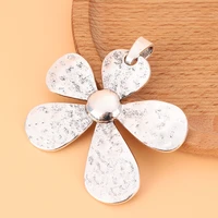 5pcslot large tibetan silver hammered flower charms pendants for necklace jewelry making accessories