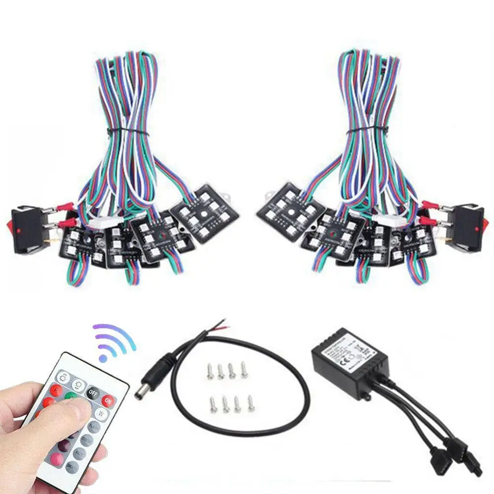 

5050 LED Underglow RGB Atmosphere Rock Lights Multicolor Control Strip Kit Truck Light Neon For Off-Road Remote V5L1