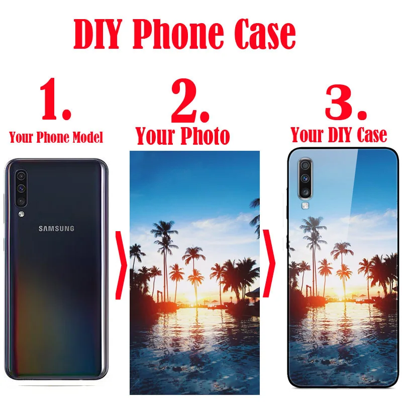 DIY Customized Tempered Glass Case For Samsung S10 S9 S8 S21 S20 Plus Ultra S10E S7 Edge J6 J4 2018 Plus M21 A13 Hard Back Cover images - 6