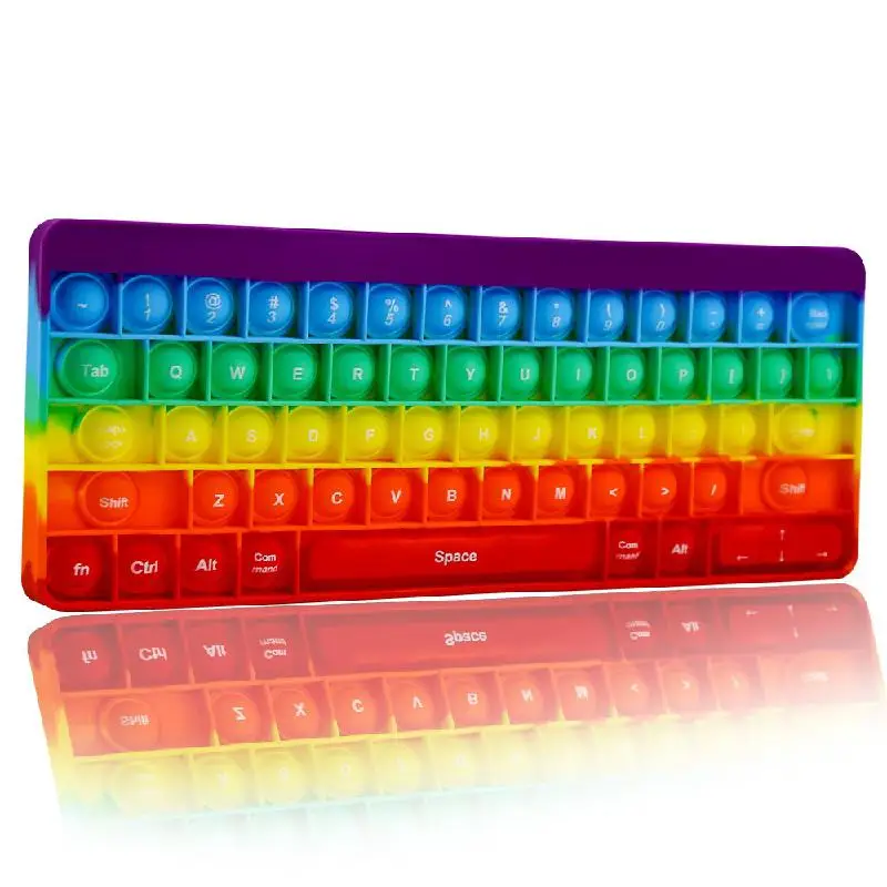 

2021 New Fidget Toys Pack Keyboard Anti Stress Rainbow Push Bubble Toys Reliver Stress Simple Dimple Game Kawaii Squishy Board