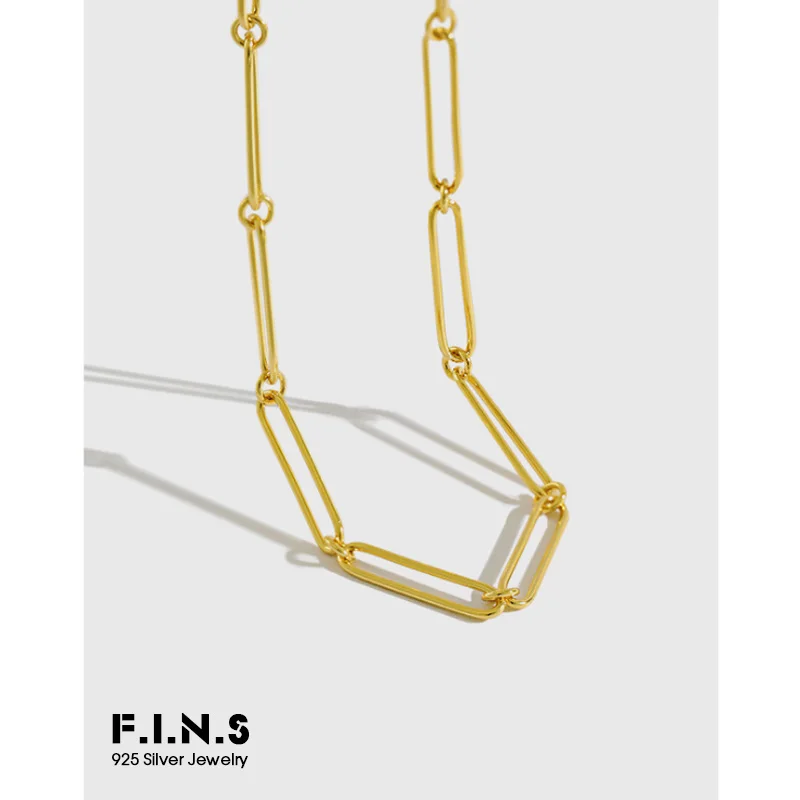 

F.I.N.S Korean Fashion S925 Sterling Silver Necklace Simple Stackable Chain Choker Necklace Minimalist Fine Jewelry Accessories