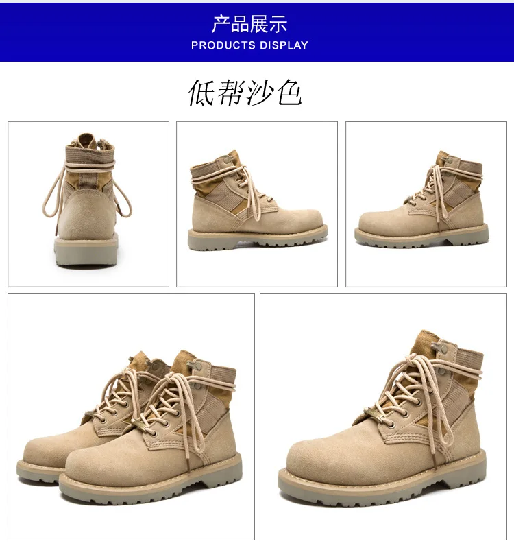 LAKESHI Brand Men Boots Fashion Motocycle Boots Men Shoes Winter Military Boots Male Autumn Winter Leather Desert Male Boots