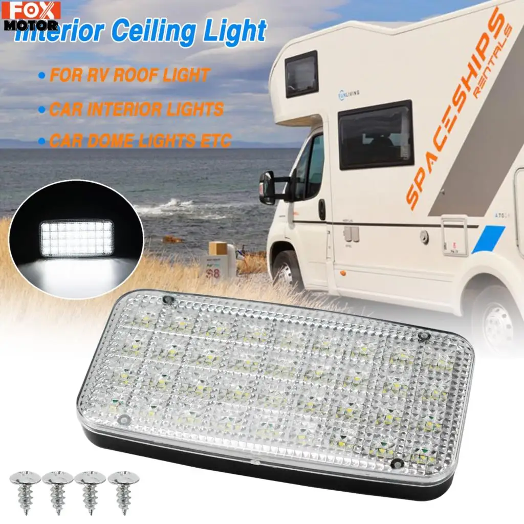 

12V 36 LED Car Interior Light Bar White Roof Dome Lamp Boat Caravan Reading Indoor Ceiling Bulb Auto Camper Trailer Truck Lorry