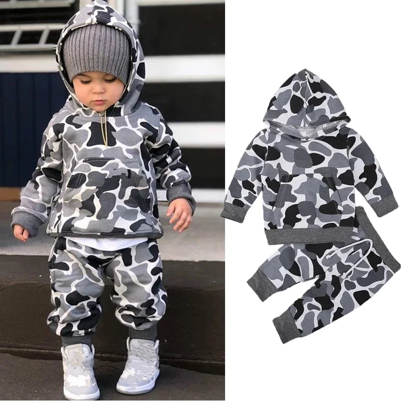 

2021 Newest Clothing Sets for Toddler Boys Camouflage Tracksuit Pants Outfits Set Fashion Cool Children Clothes Suit Kids Sport