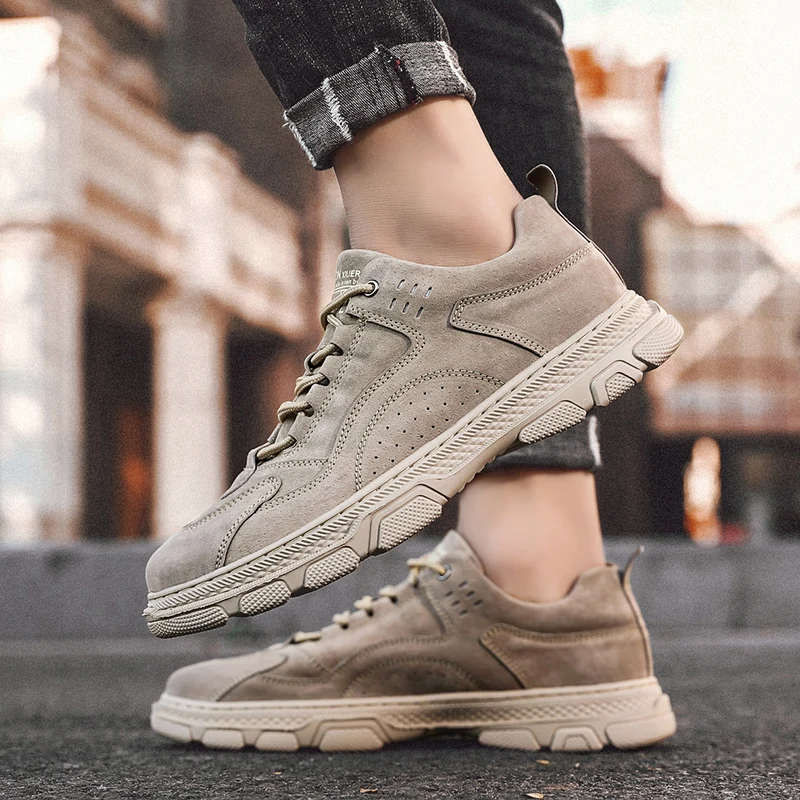 Мужская Удобная нескользящая обувь Уличные дышащие кроссовки на шнуровке
