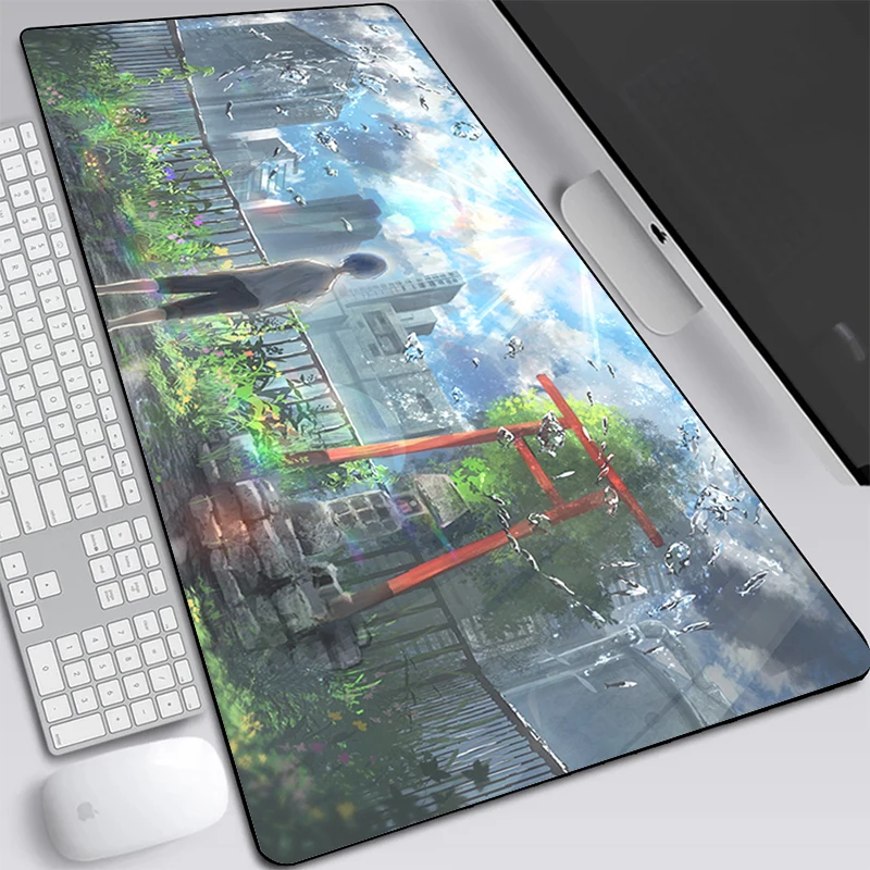 

90x40 Mouse Pad Gamer Weathering With You Lock Edge Game PadMouse Rubber Laptop Notebook Mat for Playing Csgo LOL Christmas Gift