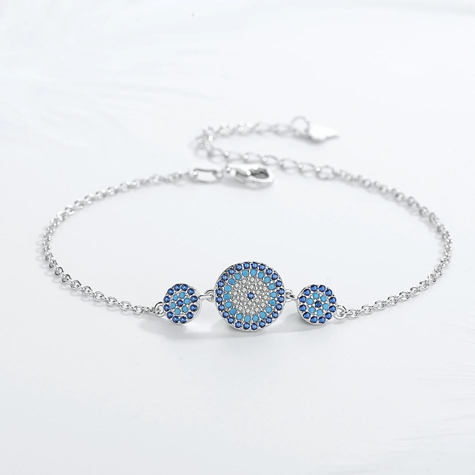 Женский браслет из серебра 925 пробы с синим Цирконом | Украшения и аксессуары