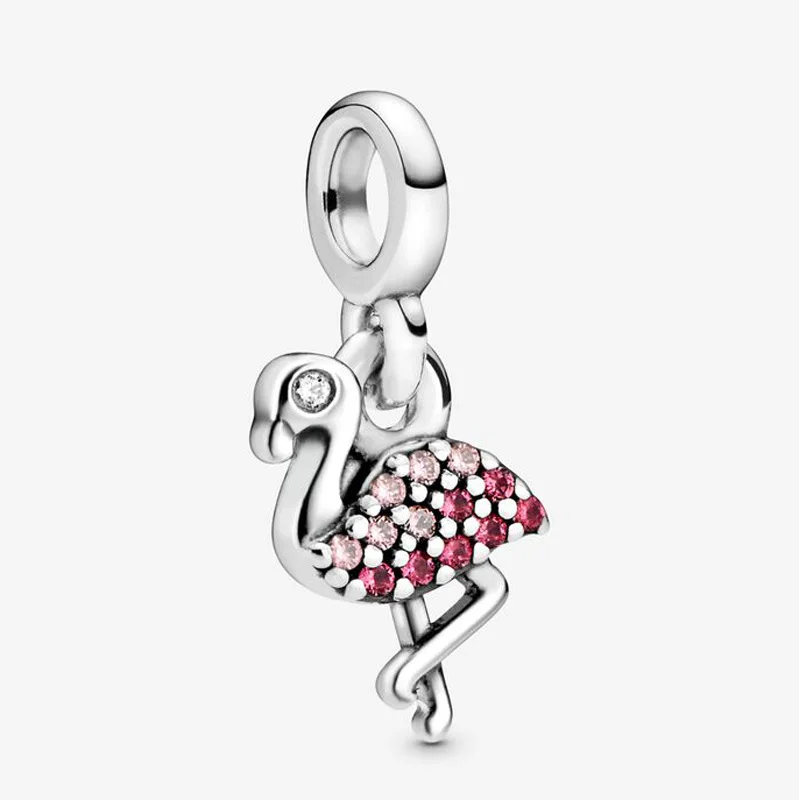

Amaia S925 Silver My Pink Flamingo Pendant New Style Flamingo Pendant Jewelry ME Original Beads Charms