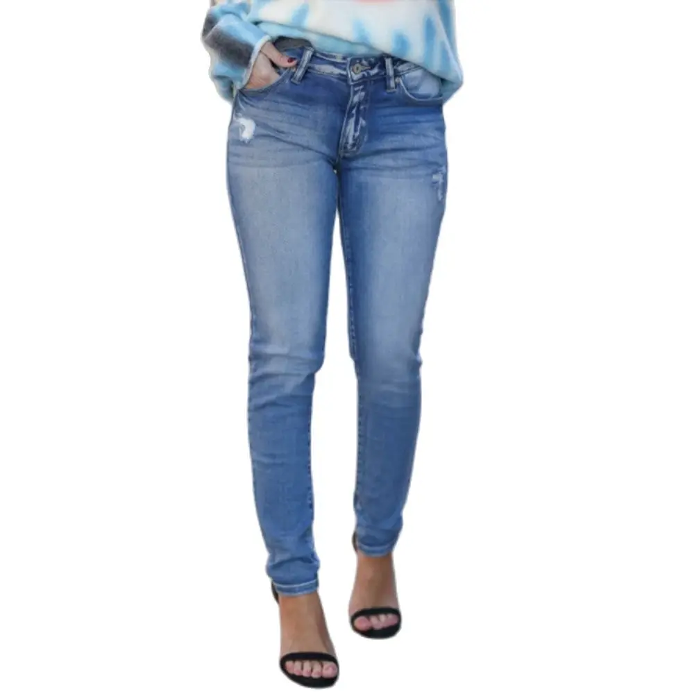 

Женские повседневные уличные джинсовые брюки, рваные женские брюки, модные облегающие брюки-карандаш, женские хлопковые джинсовые брюки