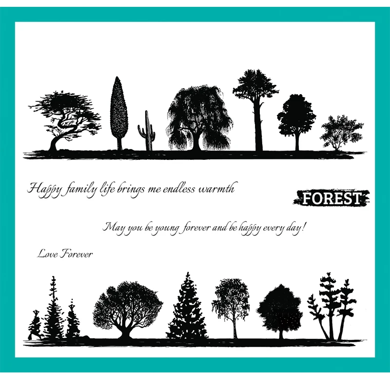 

ZATBWS Protect the forest Clear Stamps For DIY Scrapbooking/Card Making/Album Decorative Rubber Stamp Crafts