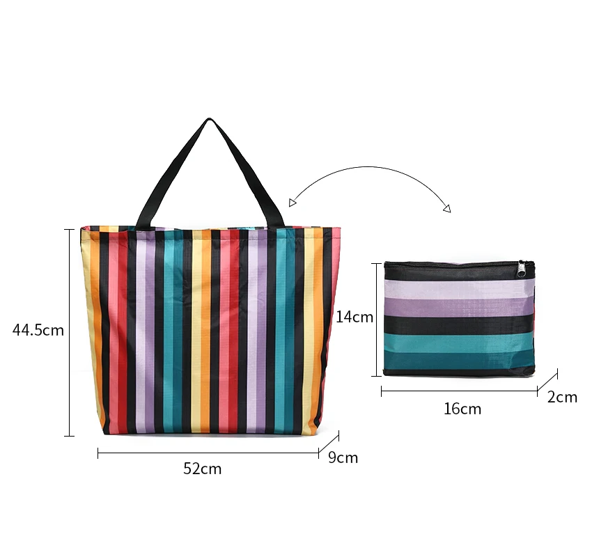 

Nylon Extra Large Folding Lightweight Shopping Tote Reusable Foldable Shoulder Bag Heavy Duty Washable Zippered Free Small Bag