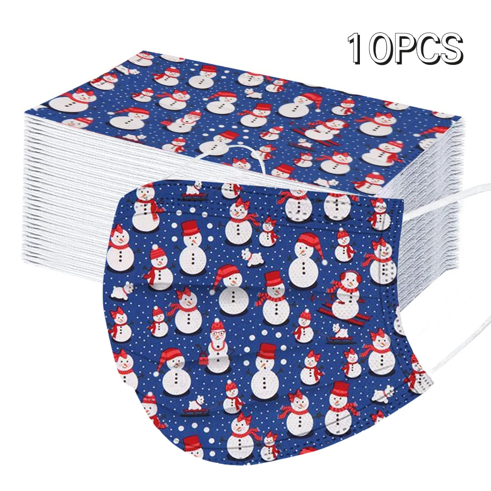 Disposable Masks Christmas Printed Breathable Medical Mask Multi-purpose Face Mouth Multiple Protective Surgical | Красота и здоровье