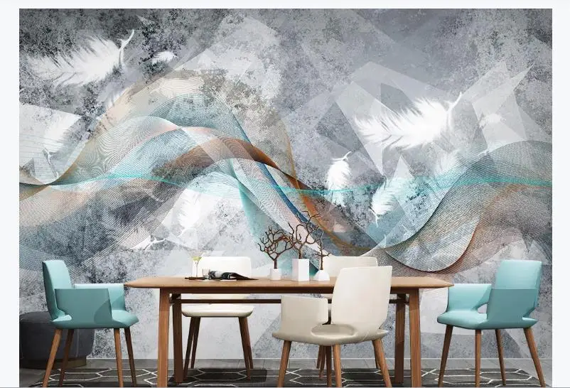 Настенная роспись современные короткие фотообои 3D абстрактные линии