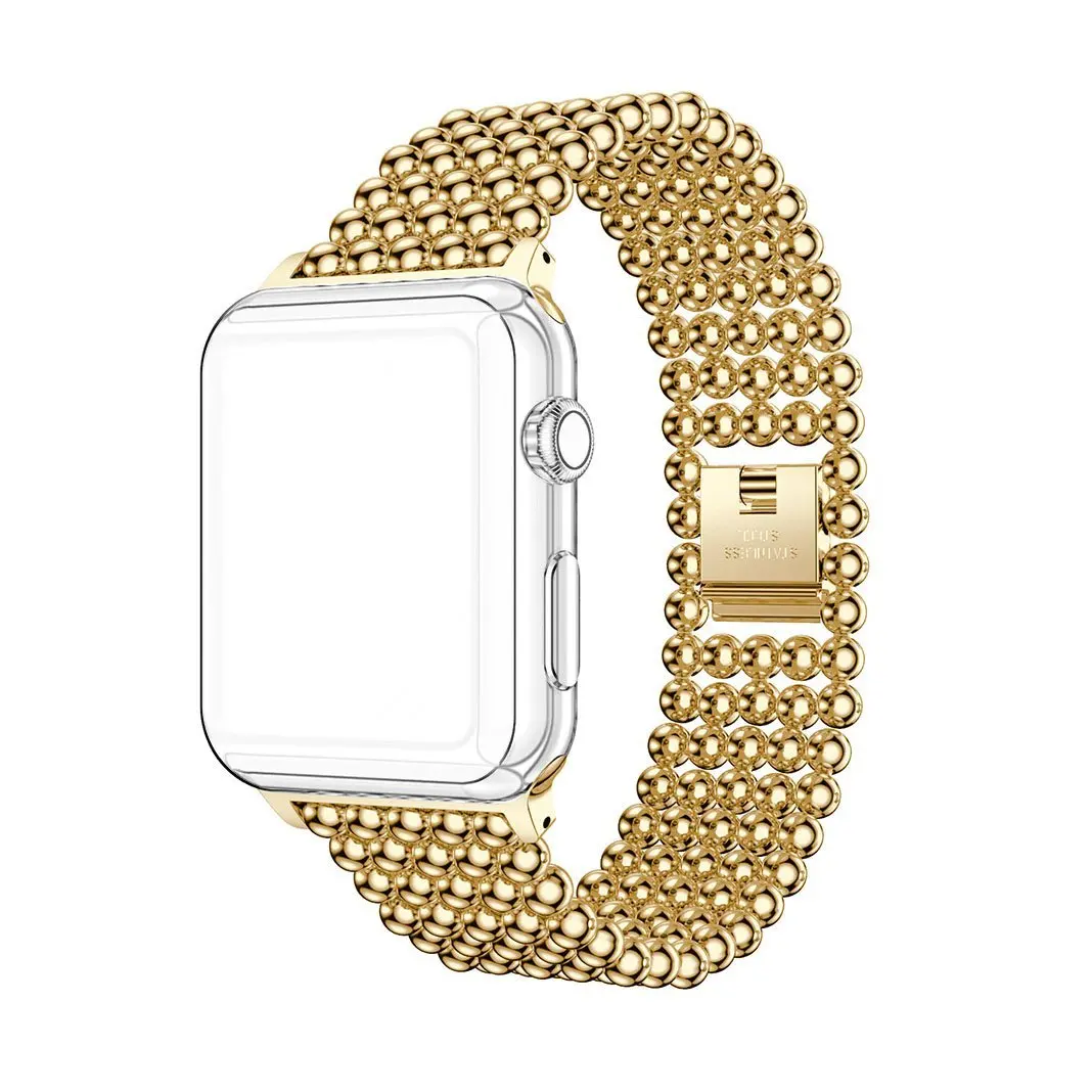 gold Ремешок из нержавеющей стали для часов Apple Watch, 42 мм, 38 мм, 40 мм, 44 мм, серия 5, 4, ремешок Correa iWatch, ремешок 3, 2, 1, женский браслет pulseira - Цвет ремешка: gold
