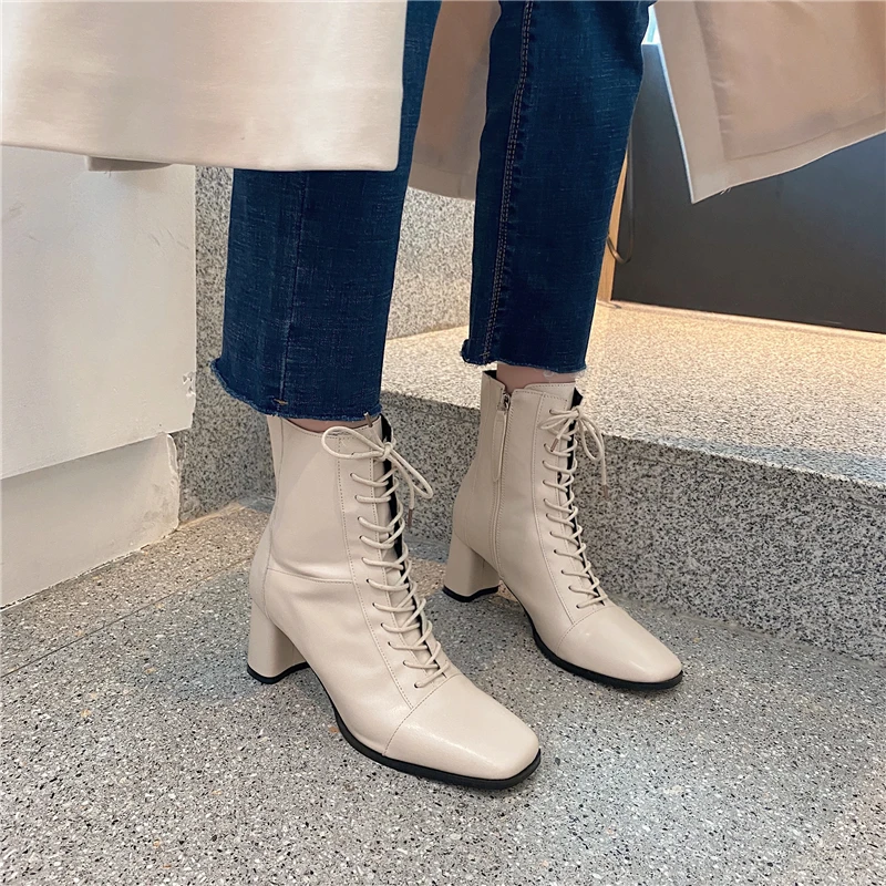 

SKLFGXZY Autumn and winter Martin boots Genuine leather women boots Fashion boots Cow leather boots Women's shoes Size 34-40