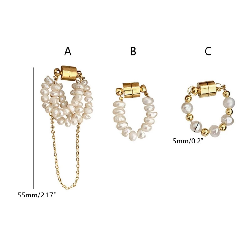 Магнитные серьги-Клипсы из натурального пресноводного жемчуга серьги без