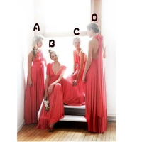simple elegant four style floor length chiffon bridesmaid dresses long prom dresses a line hot sale formal gown