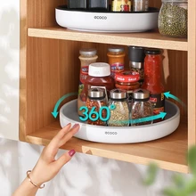 UOSU 360° Rotating Storage Rack Multifunctional Seasoning Organizer Shelf Oilproof Non-slip Kitchen supplies Holder For Home