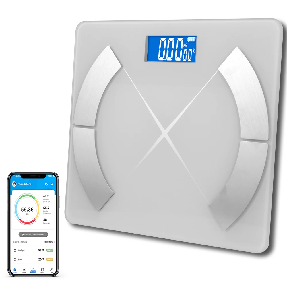 

Bluetooth App Body Fat Scale Digital Bathroom scales Electronic Balance weighing Scale LCD Display BMI Body Composition Analyzer
