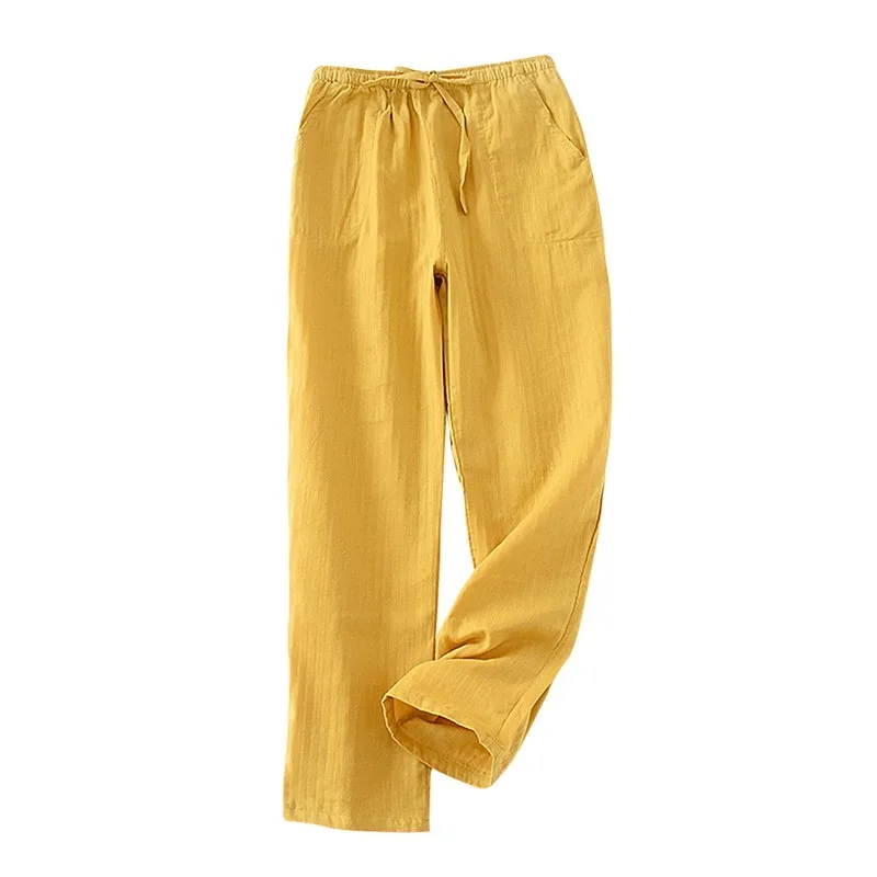 

New Couple 100% Cotton Gauze Crepe Sleep Pants New Couple 100% Cotton Gauze Crepe Sleep Bottoms Pajama Shorts Womens Bottoms