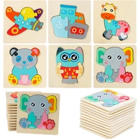 3d wooden puzzles toys cartoon animals kids cognitive jigsaw puzzle wooden toy for children baby puzzle toy games christmas gift