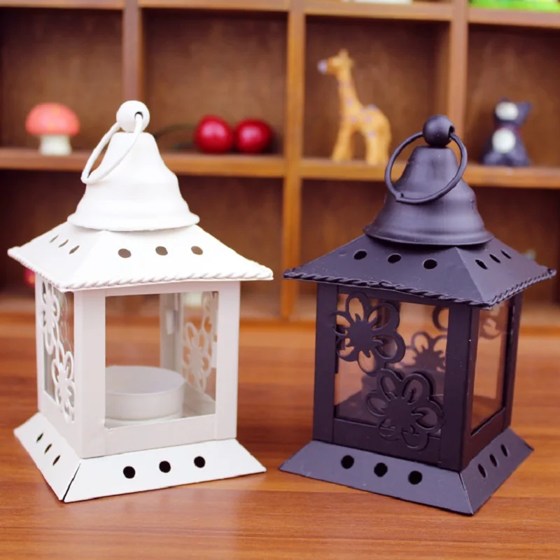 Металлические полые свечной фонарь Hangable Ретро декоративный подсвечник бытовой