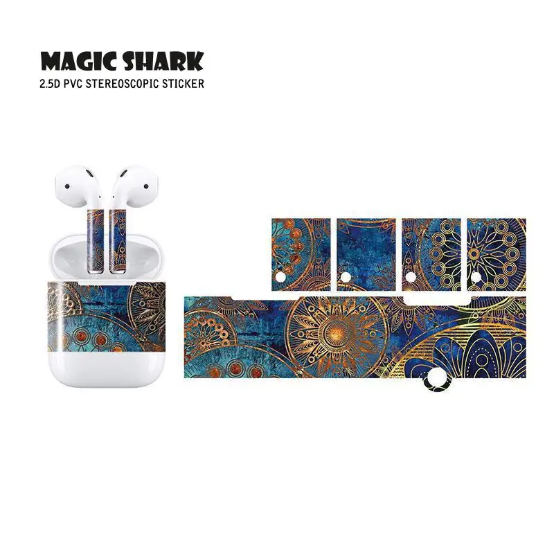 Красочная пленка Magic Shark 3m Для Apple Airpod 2.5d стикерный чехол пылезащитный