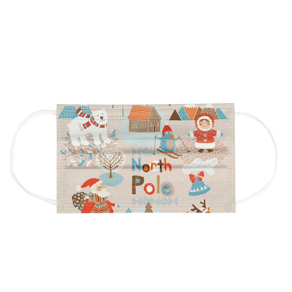 

50pc Children 3-layer Disposable Facemask Protection Mask Fashion Halloween Cosplay Headband masques Cartoon Mask For Kids Face