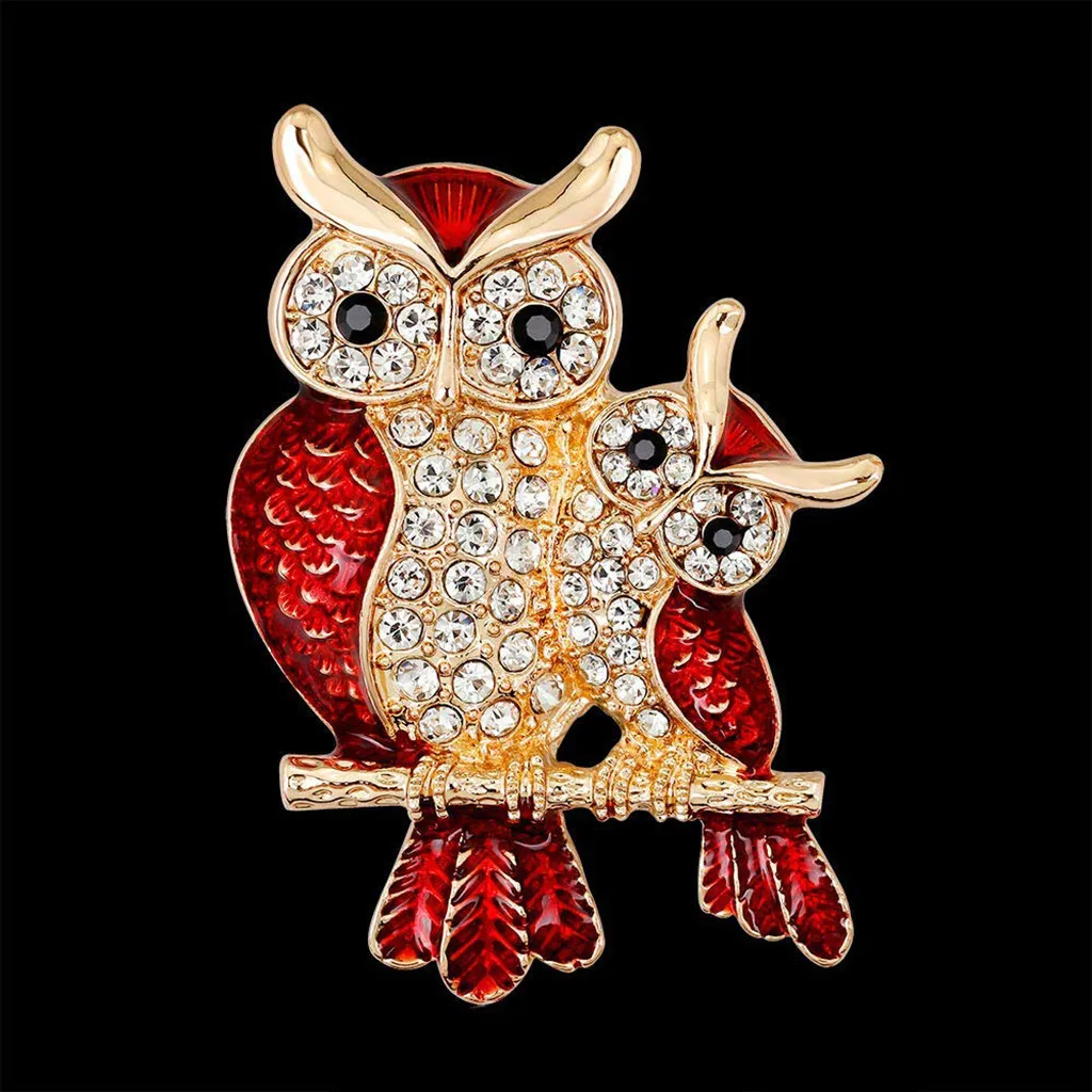 New Design Fashion Women Owl Collar Crystal Brooch Pin Wedding Bouquet Jewelry Clothing Accessories Valentines Day Gift Delicate | Украшения