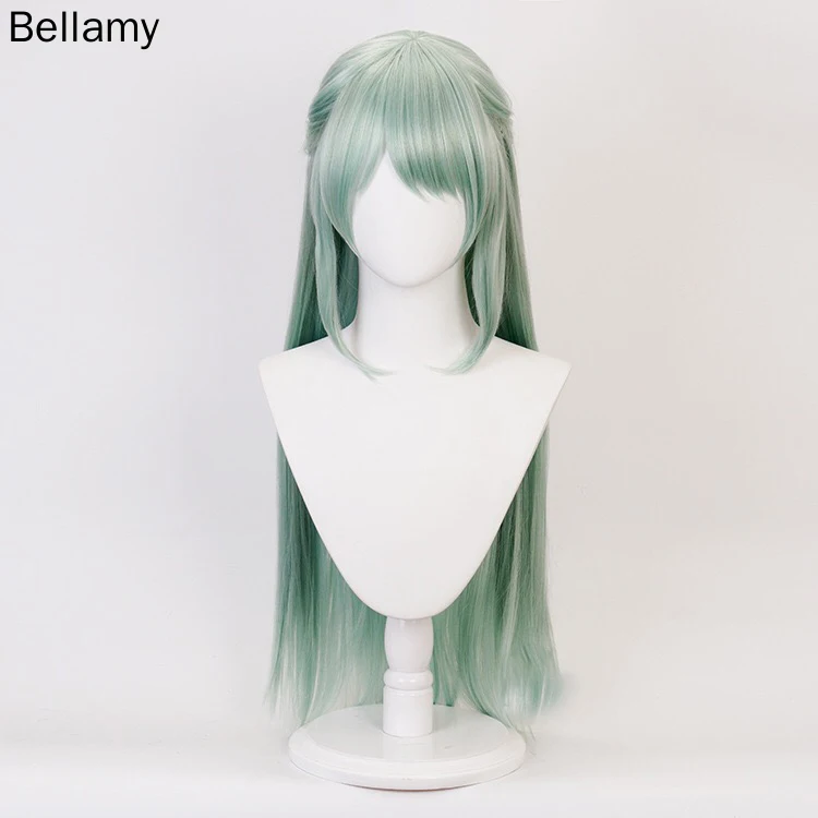 Парик для косплея Аниме принцессы ReDive Chica прямой длинный парик Palegreen + шапочка