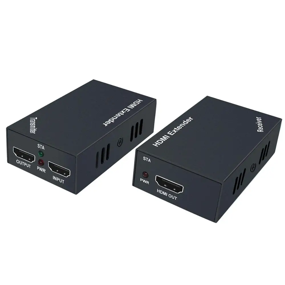 60 м HDMI удлинитель 1080p 3D передатчик приемник по Cat 5e/6 RJ45 Ethernet конвертер США ЕС вилка
