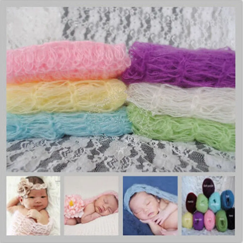 (60*30 см) мохер для вязания крючком обертывания новорожденные фотографии детский