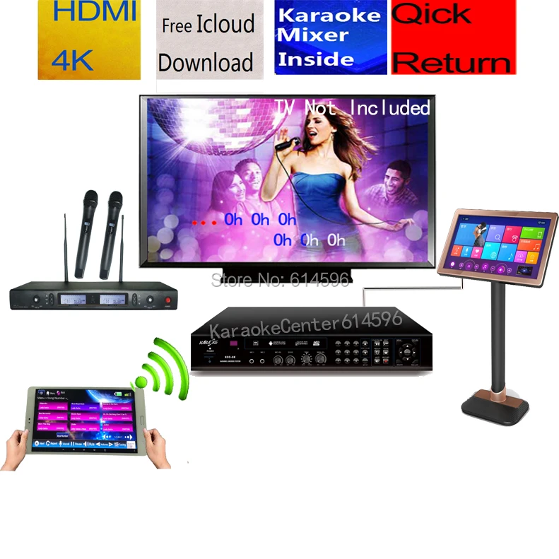 Домашний плеер HDMI 4K для караоке система с песнями сенсорным экраном 19 5 дюйма 2