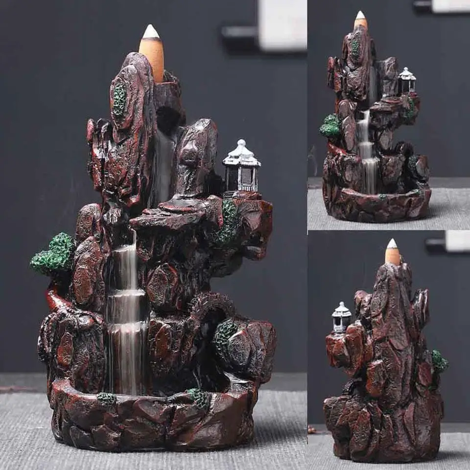 

With 20Pcs Incense Cones Free Gift Incense Waterfall Incense Burner Ceramic Incense Holder Home Decor Best Teahome Decor