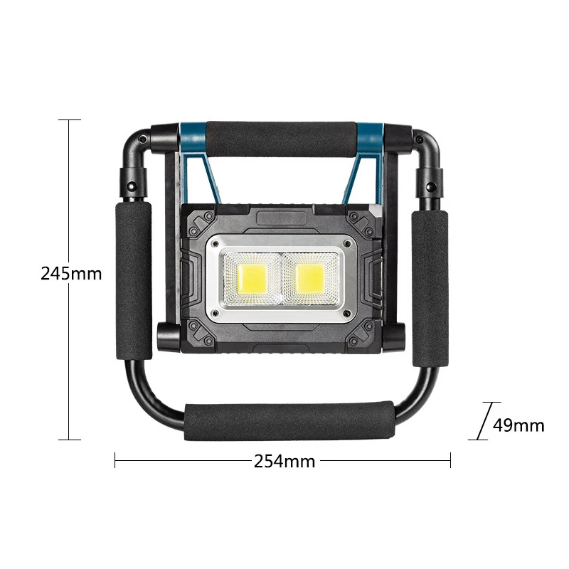 barato Energia Solar Spotlight Porwerful Led Trabalho Lâmpada Usb Recarregável Holofote Magnético Powerbank Lanterna