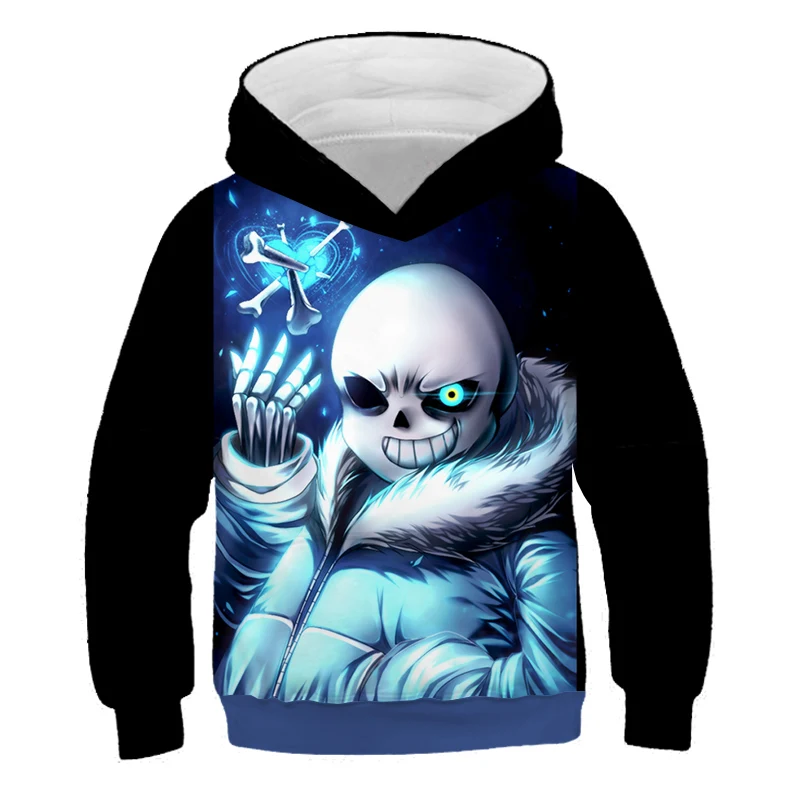 Детский свитер с капюшоном с 3D принтом в виде героя мультфильма «Undertale» Летняя Детская уличная модная Толстовка для отдыха для мальчиков и девочек